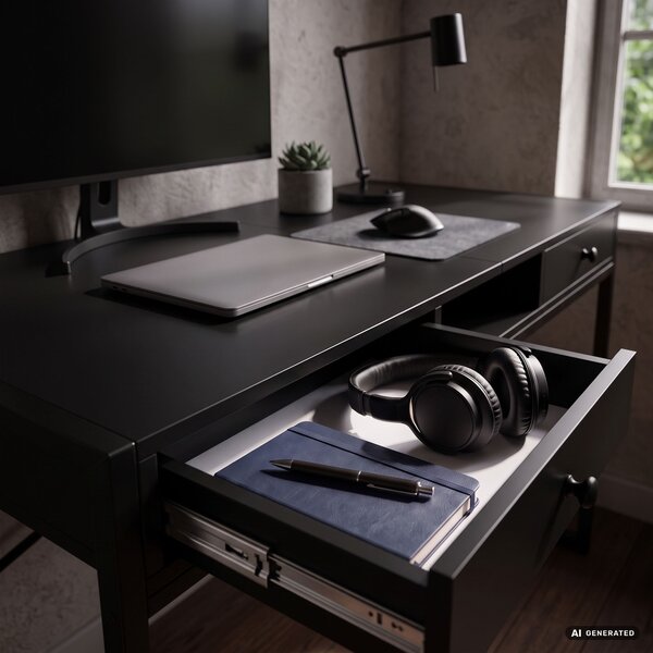 Ak furniture Písací stôl Elonis 123 cm čierny