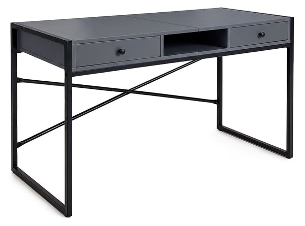 Ak furniture Písací stôl Elonis 123 cm grafit/čierny