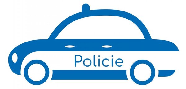 Policie - dětské samolepky na zeď autíčka pastelová modrá