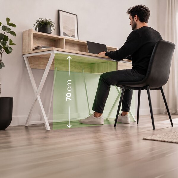 Ak furniture Písací stôl Flexo 100 cm dub Sonoma/biely