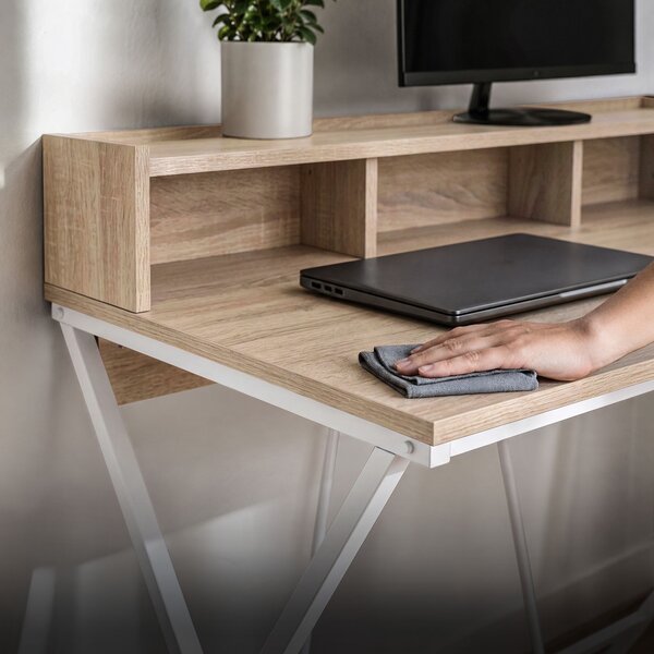 Ak furniture Písací stôl Flexo 100 cm dub Sonoma/biely