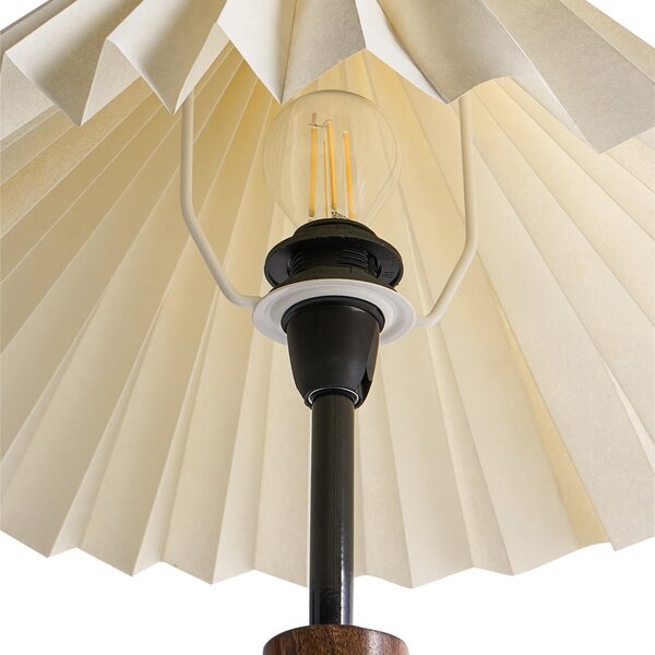 Stolná lampa béžová papier mangové drevo osvetlenie moderný štýl obývacia izba spálňa