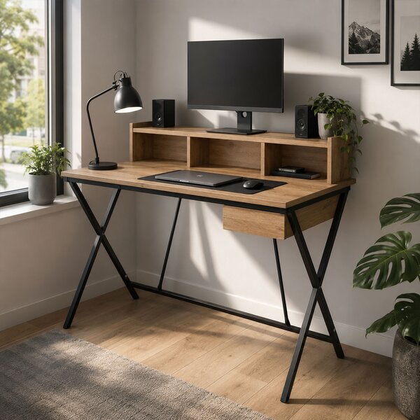 Ak furniture Písací stôl Flexo 100 cm dub Artisan/čierny