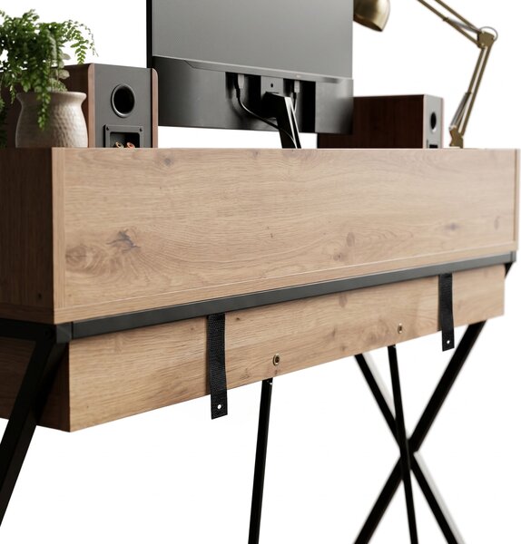 Ak furniture Písací stôl Flexo 100 cm dub Artisan/čierny