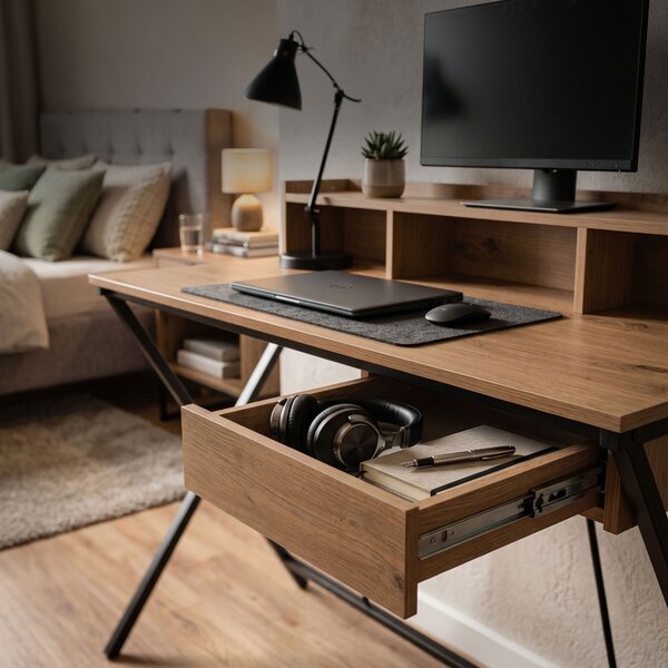 Ak furniture Písací stôl Flexo 100 cm dub Artisan/čierny