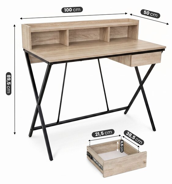 Ak furniture Písací stôl Flexo 100 cm dub Sonoma/čierny