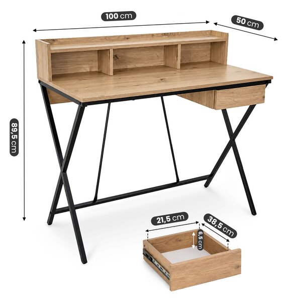 Ak furniture Písací stôl Flexo 100 cm dub Artisan/čierny