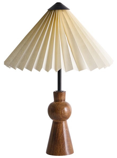 Stolná lampa béžová papier mangové drevo osvetlenie moderný štýl obývacia izba spálňa