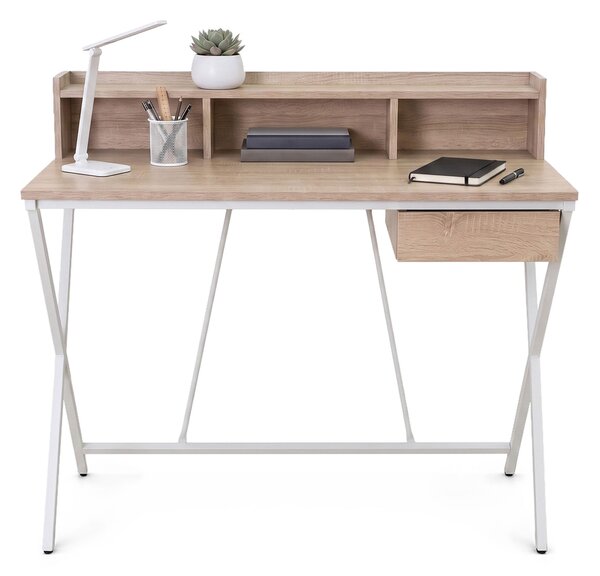Ak furniture Písací stôl Flexo 100 cm dub Sonoma/biely