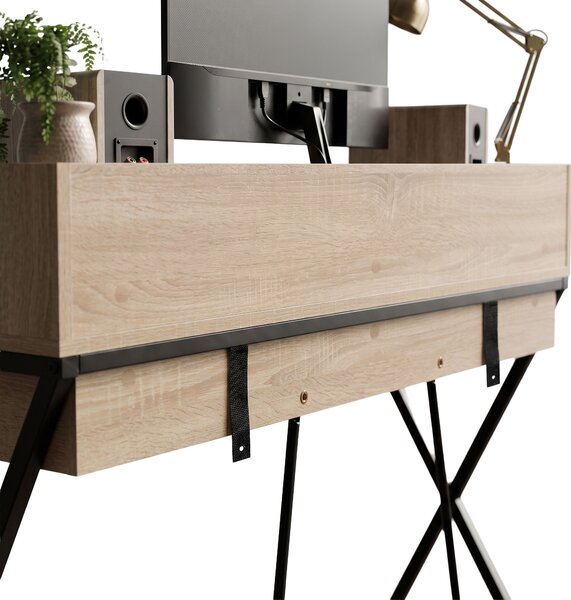 Ak furniture Písací stôl Flexo 100 cm dub Sonoma/čierny