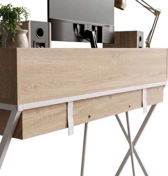 Ak furniture Písací stôl Flexo 100 cm dub Sonoma/biely