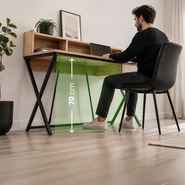 Ak furniture Písací stôl Flexo 100 cm dub Artisan/čierny