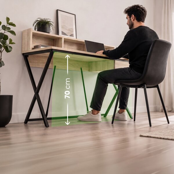 Ak furniture Písací stôl Flexo 100 cm dub Sonoma/čierny