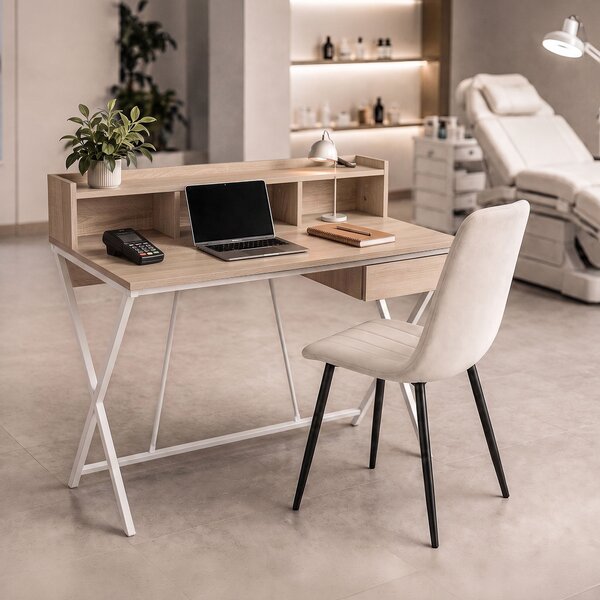 Ak furniture Písací stôl Flexo 100 cm dub Sonoma/biely