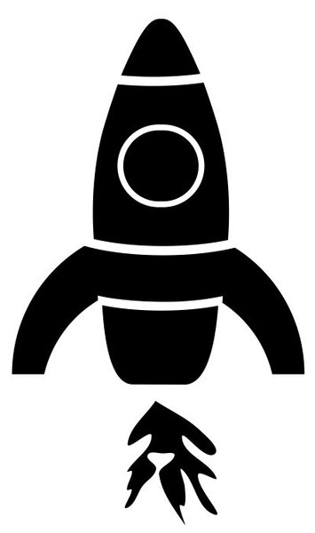 Raketa - dětské samolepky na zeď vesmír olivová