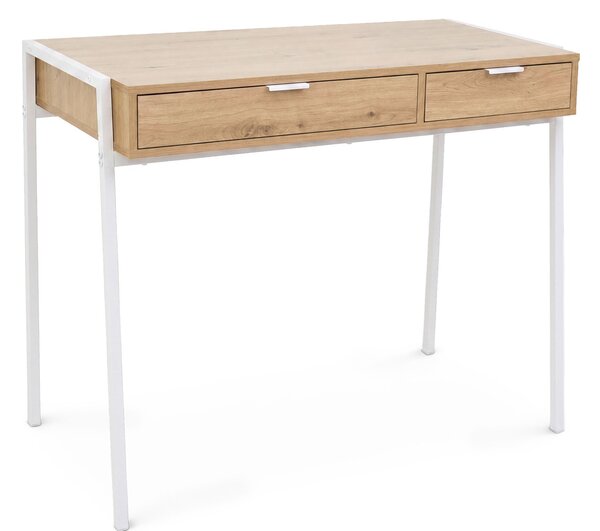 Ak furniture Písací stôl Zentia 100 cm biely/dub Artisan