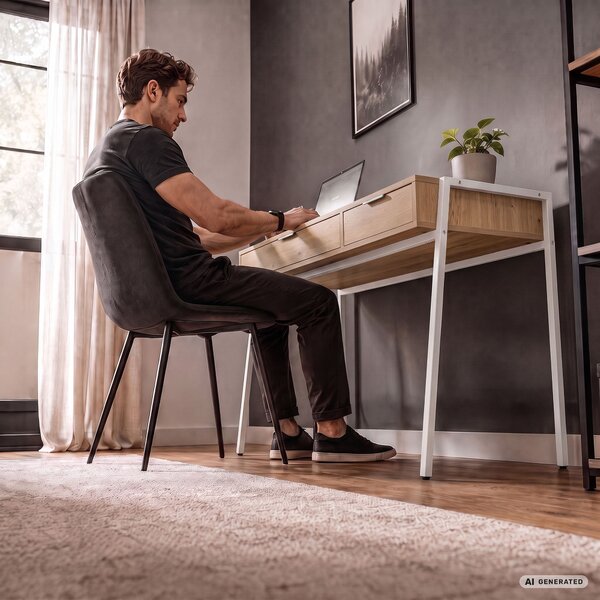 Ak furniture Písací stôl Zentia 100 cm biely/dub Artisan
