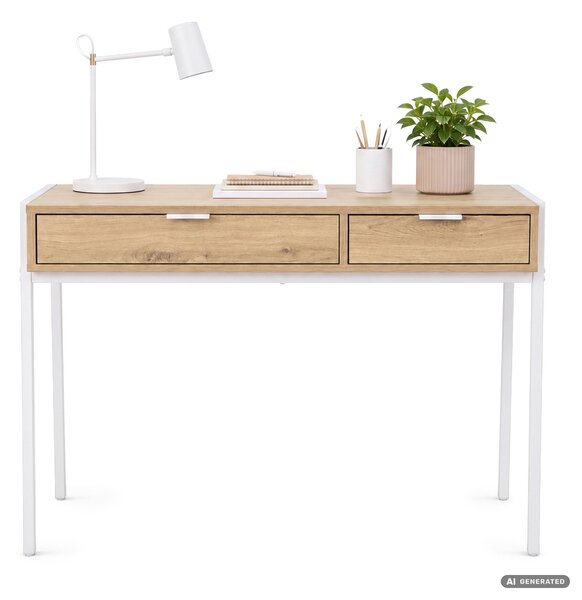 Ak furniture Písací stôl Zentia 100 cm biely/dub Artisan
