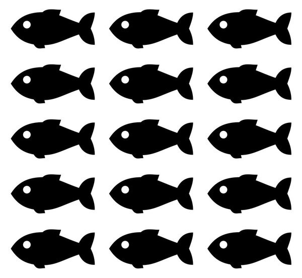 Ryby a rybičky - sada samolepiek na stenu biela