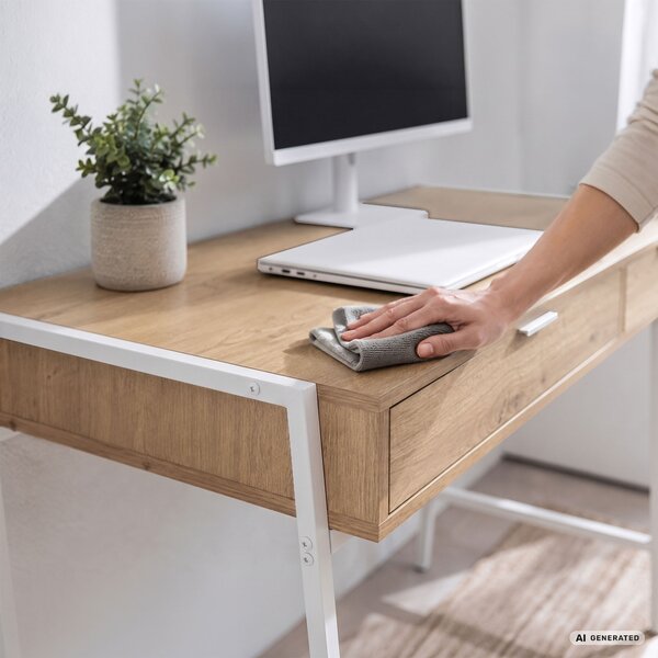 Ak furniture Písací stôl Zentia 100 cm biely/dub Artisan