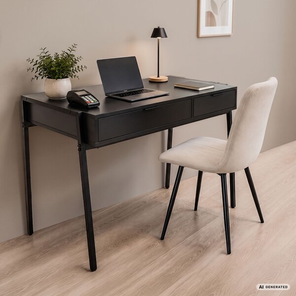 Ak furniture Písací stôl Zentia 100 cm čierny