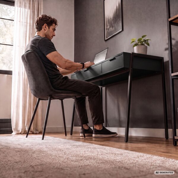 Ak furniture Písací stôl Zentia 100 cm čierny
