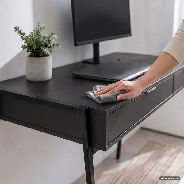 Ak furniture Písací stôl Zentia 100 cm čierny
