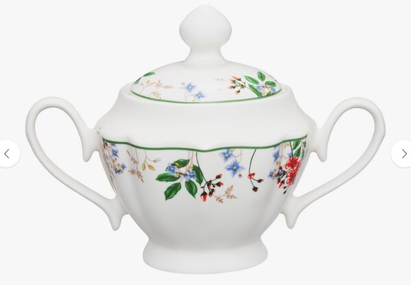 Cukornička Rosalia – elegantný porcelánový doplnok s kvetinovým vzorom