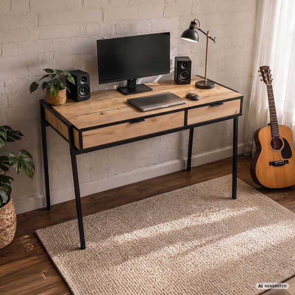 Ak furniture Písací stôl Zentia 100 cm čierny/dub Craft