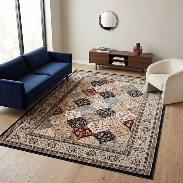 Angel Carpet, Kusový koberec Sultan 25 Blue, 60x110, viacfarebná, kancelária