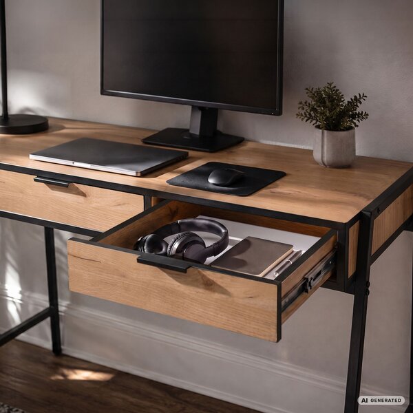Ak furniture Písací stôl Zentia 100 cm čierny/dub Craft