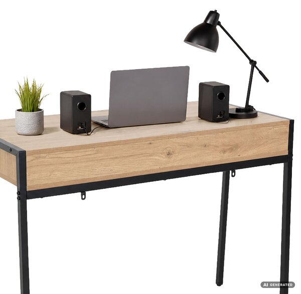 Ak furniture Písací stôl Zentia 100 cm čierny/dub Artisan