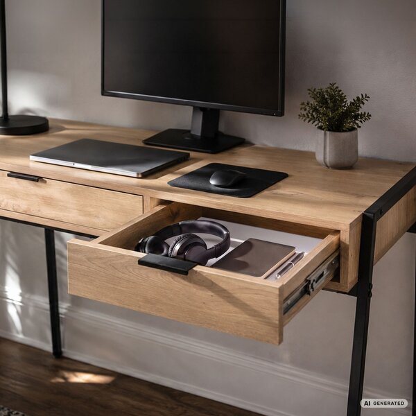 Ak furniture Písací stôl Zentia 100 cm čierny/dub Artisan