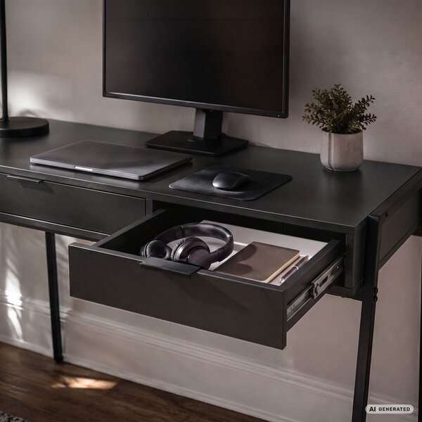 Ak furniture Písací stôl Zentia 100 cm čierny