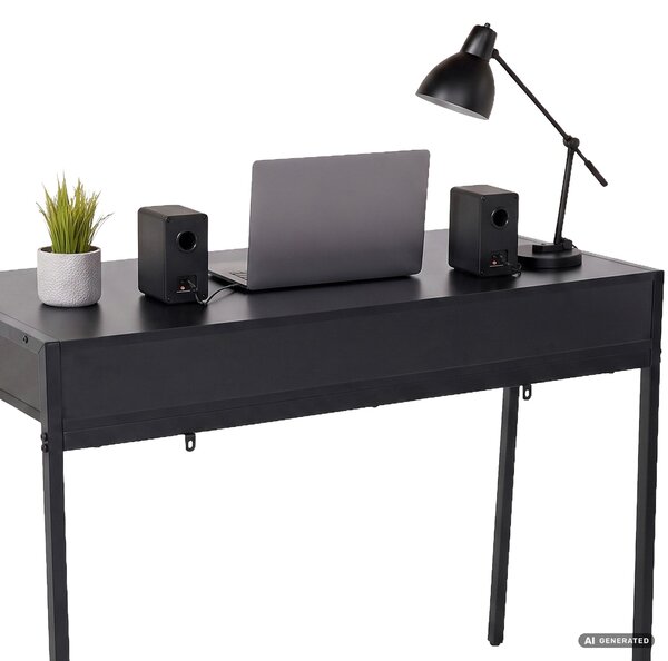 Ak furniture Písací stôl Zentia 100 cm čierny