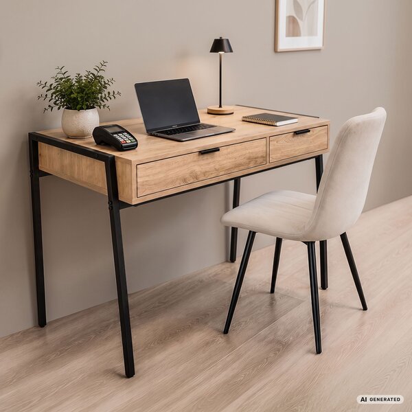 Ak furniture Písací stôl Zentia 100 cm čierny/dub Artisan