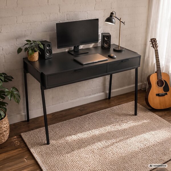Ak furniture Písací stôl Zentia 100 cm čierny