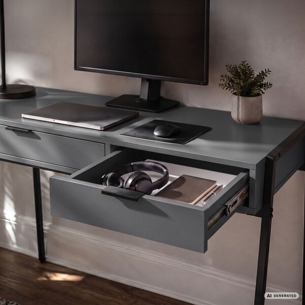 Ak furniture Písací stôl Zentia 100 cm čierny/grafit