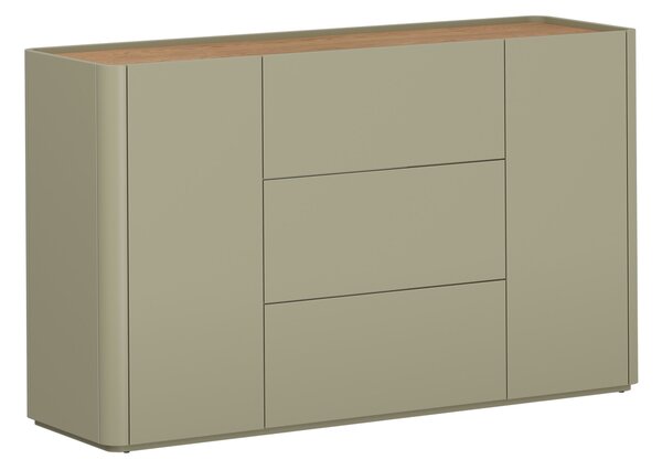Komoda Elivo 150 cm so zásuvkami - eukalyptus / dub baltic dune