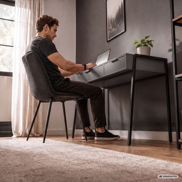 Ak furniture Písací stôl Zentia 100 cm čierny/grafit