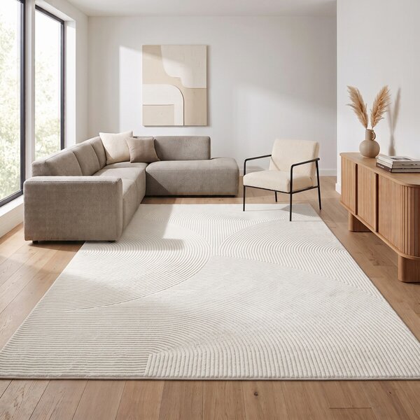 Angel Carpet, Kusový koberec Zafiro 25 Cream, 60x110, biela, kancelária