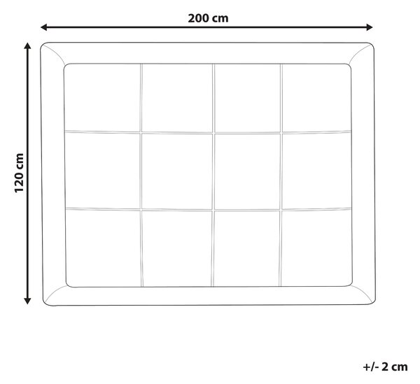 Vrchný poťah na matrac biela bavlna Japara 120 x 200 cm výška 4 cm doplnky spálňa