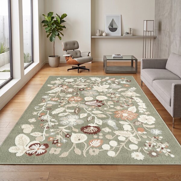 Angel Carpet, Kusový koberec Aurora 25 Green, 60x110, zelená, kancelária