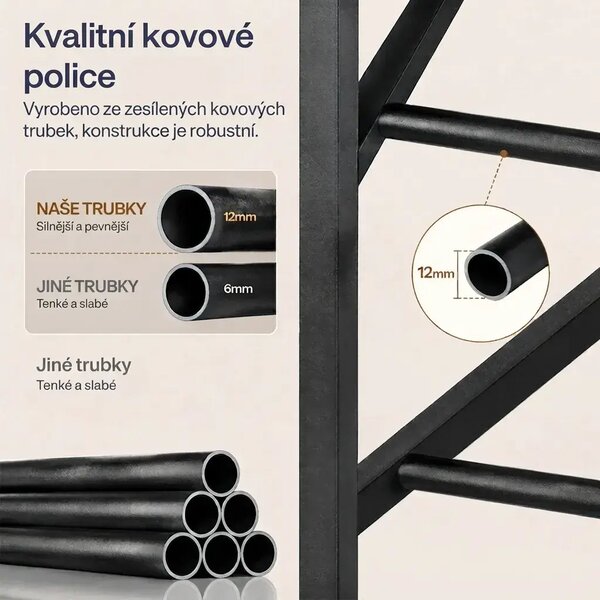 Botník Vasagle Tres 75 cm čierny/hnedý