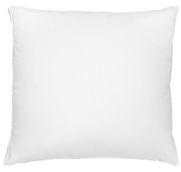 Vankúš biely kačacie perie a páperie 80 x 80 cm bavlnený poťah stredne mäkký