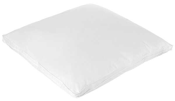Vankúš biely kačacie perie a páperie 80 x 80 cm bavlnený poťah stredne mäkký