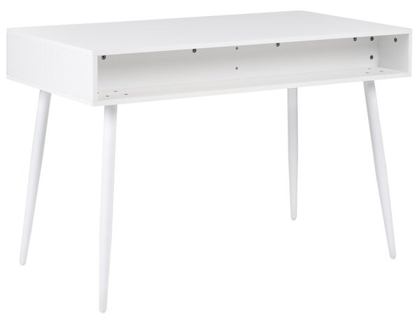 Písací stôl biely drevotrieska 120 x 60 cm so zásuvkami minimalistický dizajn