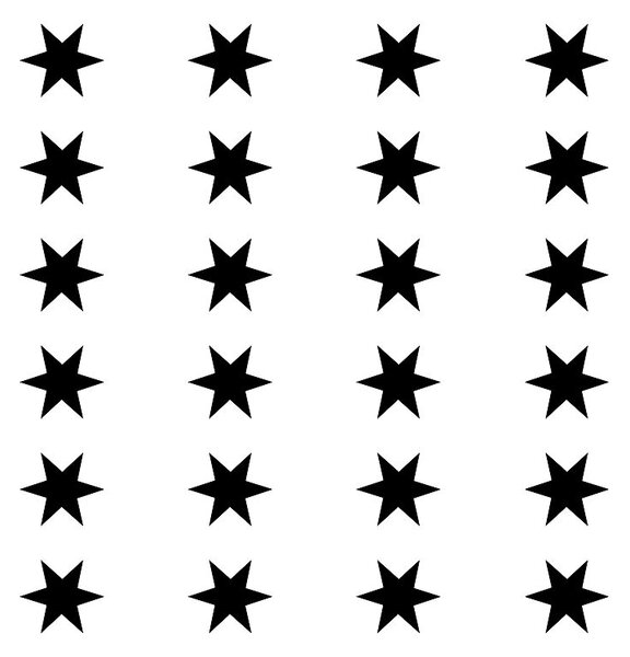 Pieris design Šesťcípe hviezdy - sada samolepiek na stenu biela