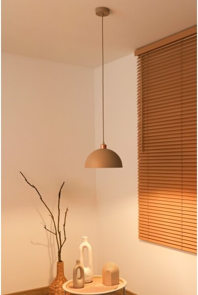 Duolla - Závesný luster na lanku IRONLINE 1xE27/15W/230V priemer 27 cm béžový/medený