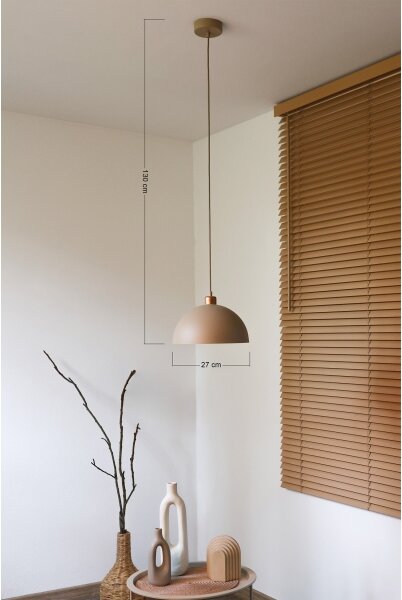 Duolla - Závesný luster na lanku IRONLINE 1xE27/15W/230V priemer 27 cm béžový/medený